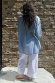 Shayle Indian Cotton Boyfriend Beach Shirt Denim